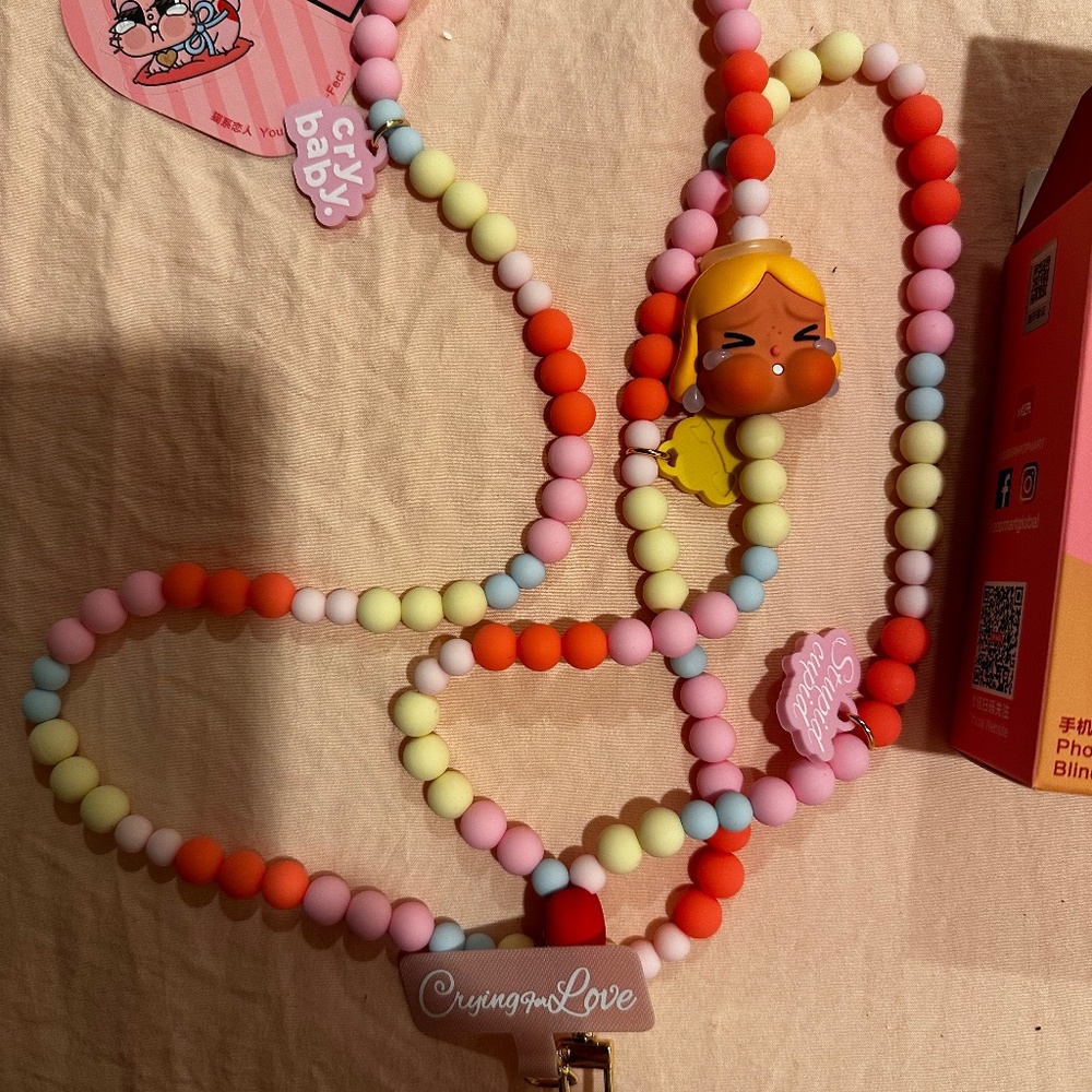 Popmart CRYBABY Crying For Love Series Phone Charm cord